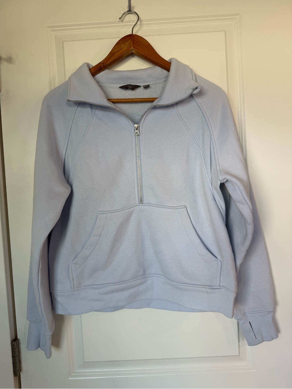Danskin Light Blue Half-Zip Cowl Neck Pullover